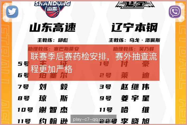 联赛季后赛药检安排，赛外抽查流程更加严格